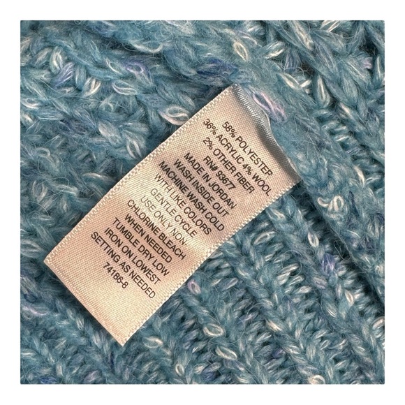 A.N.A. Chunky Knit Sweater in Turquoise Marle NWT - Picture 5 of 6